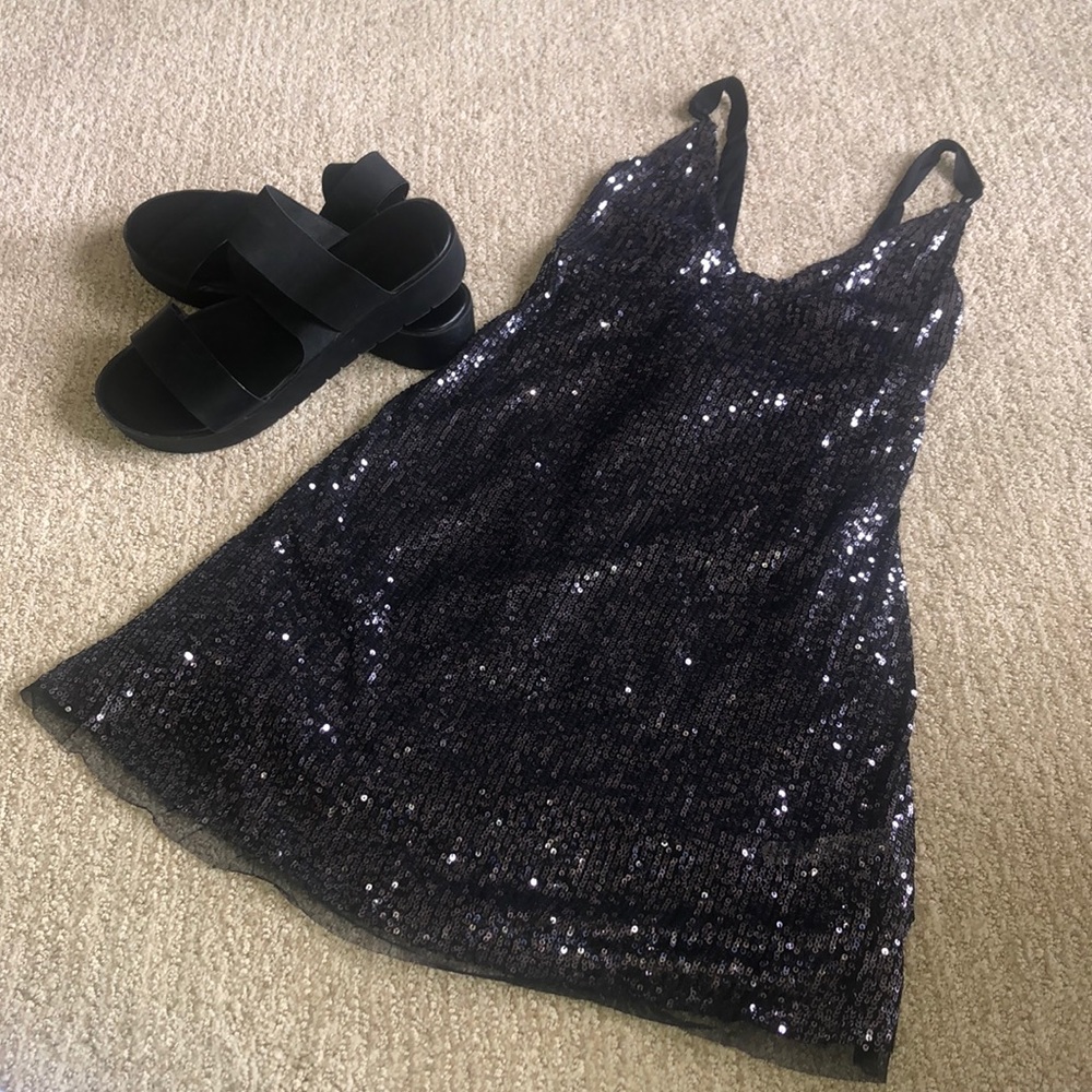NWT Free People Gold Rush mini sequin dress